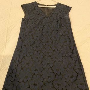 J. Crew navy/black floral embroidered dress